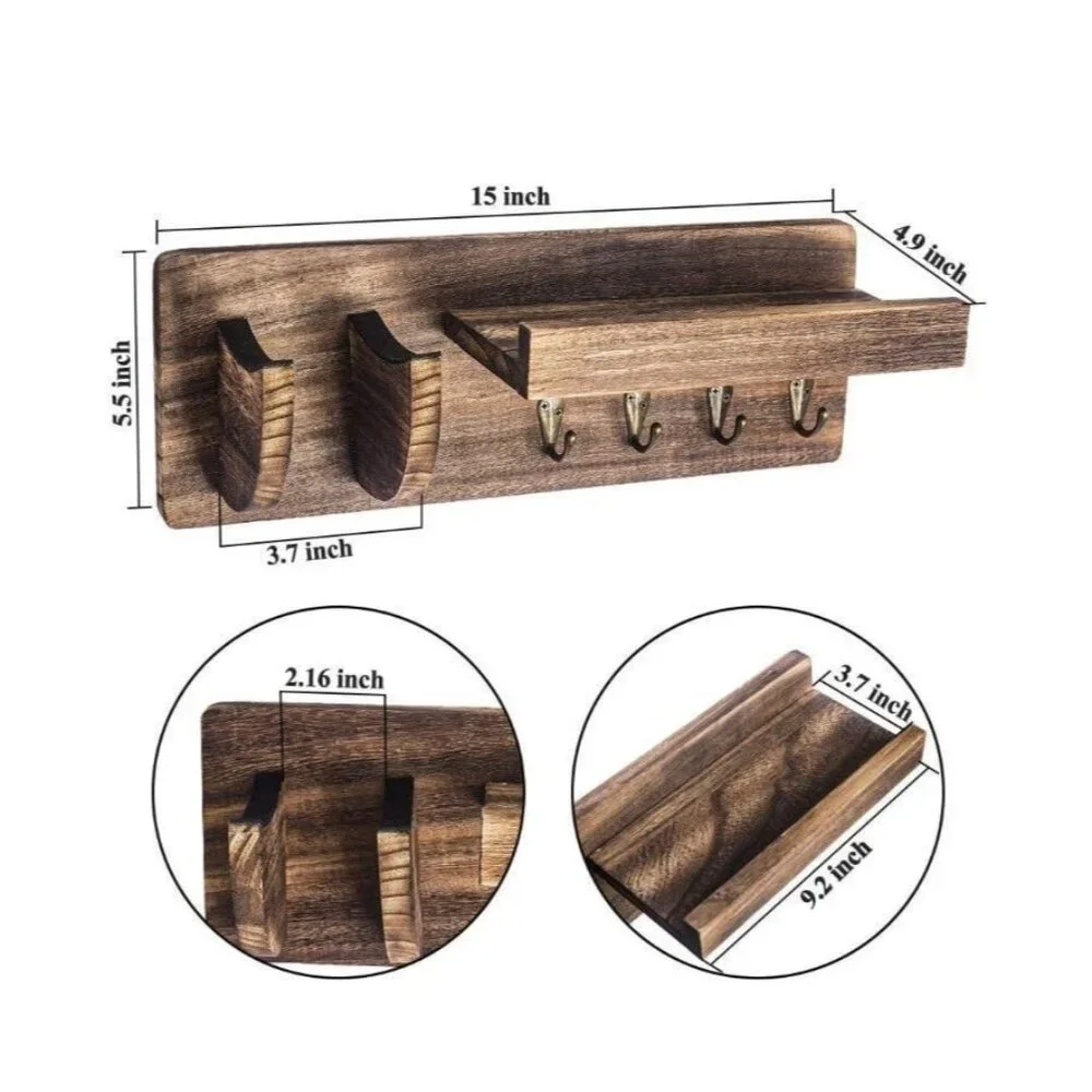 NEW Wooden Guitar Holder Wall Mount Bracket Hanger Pick Shelf Screwdriver Music